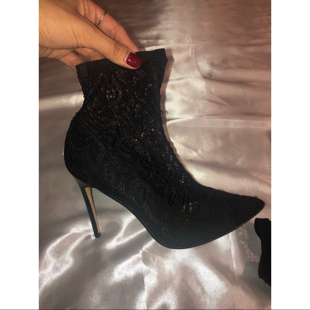 Lace sock heels